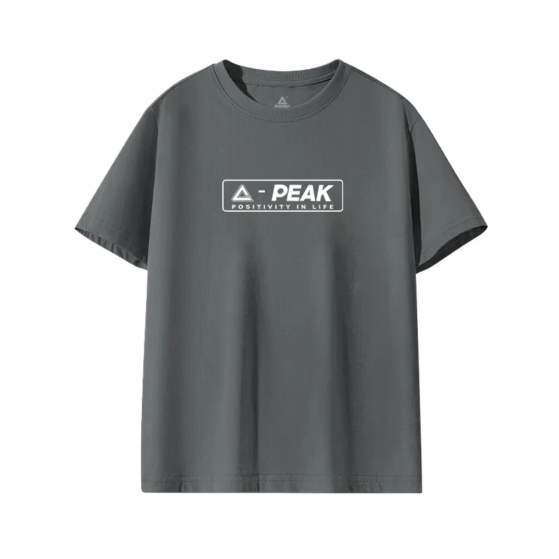 Футболка детская с круглым вырезом PEAK серо-белая
