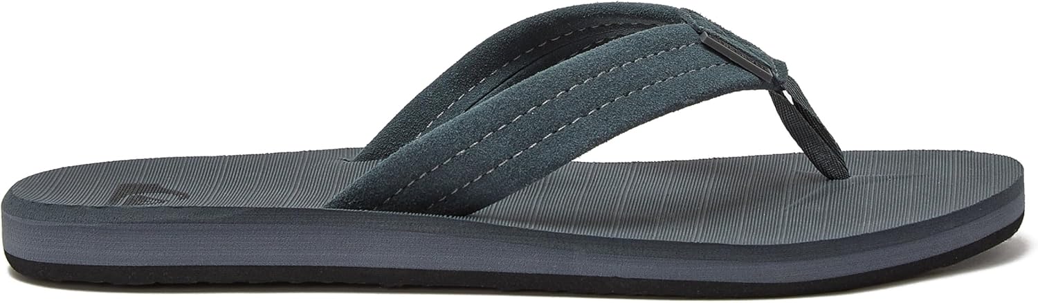 Мужские вьетнамки Quiksilver Carver Suede, спортивные мужские сандалии с поддержкой свода, размеры 6-16, мужские шлепанцы-вьетнамки, черный/серый — фото 2