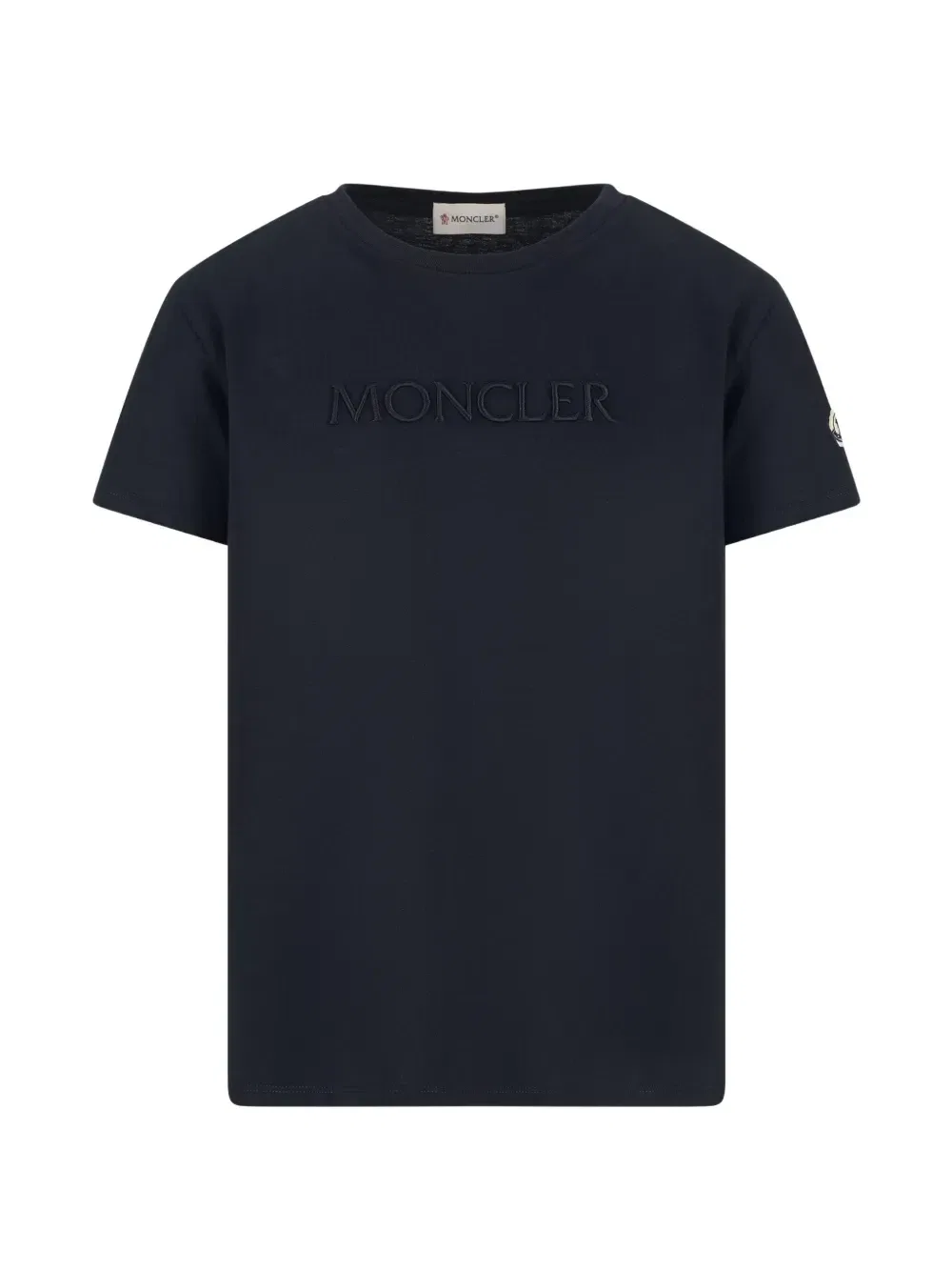 Футболка с вышитым логотипом Moncler Enfant, синий