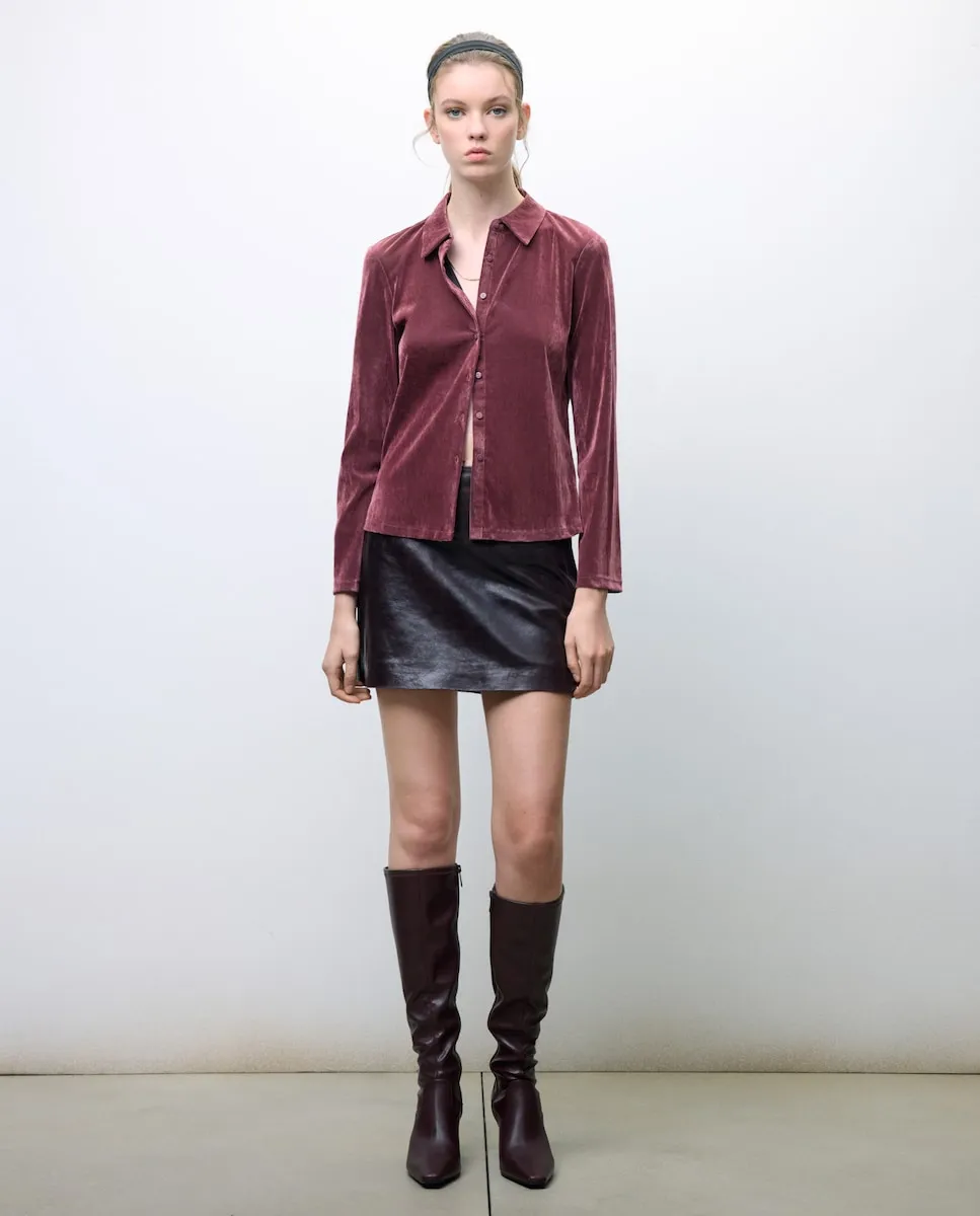 

Женская вязаная рубашка с длинным рукавом Tintoretto, баклажановый