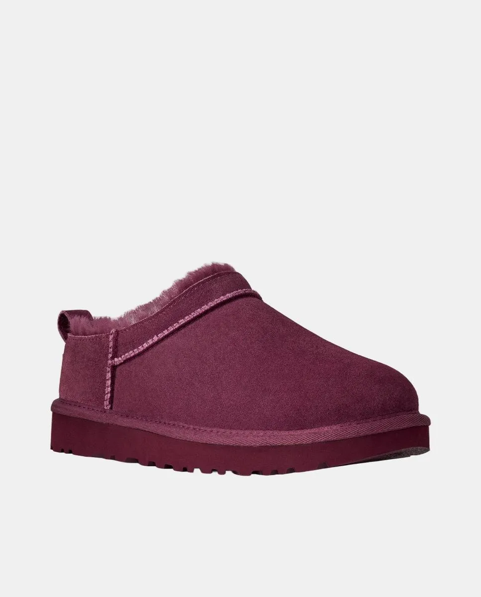 Классические плоские ботинки MICRO для женщин из кожи с подошвой EVA UGG, красный гранат — фото 2
