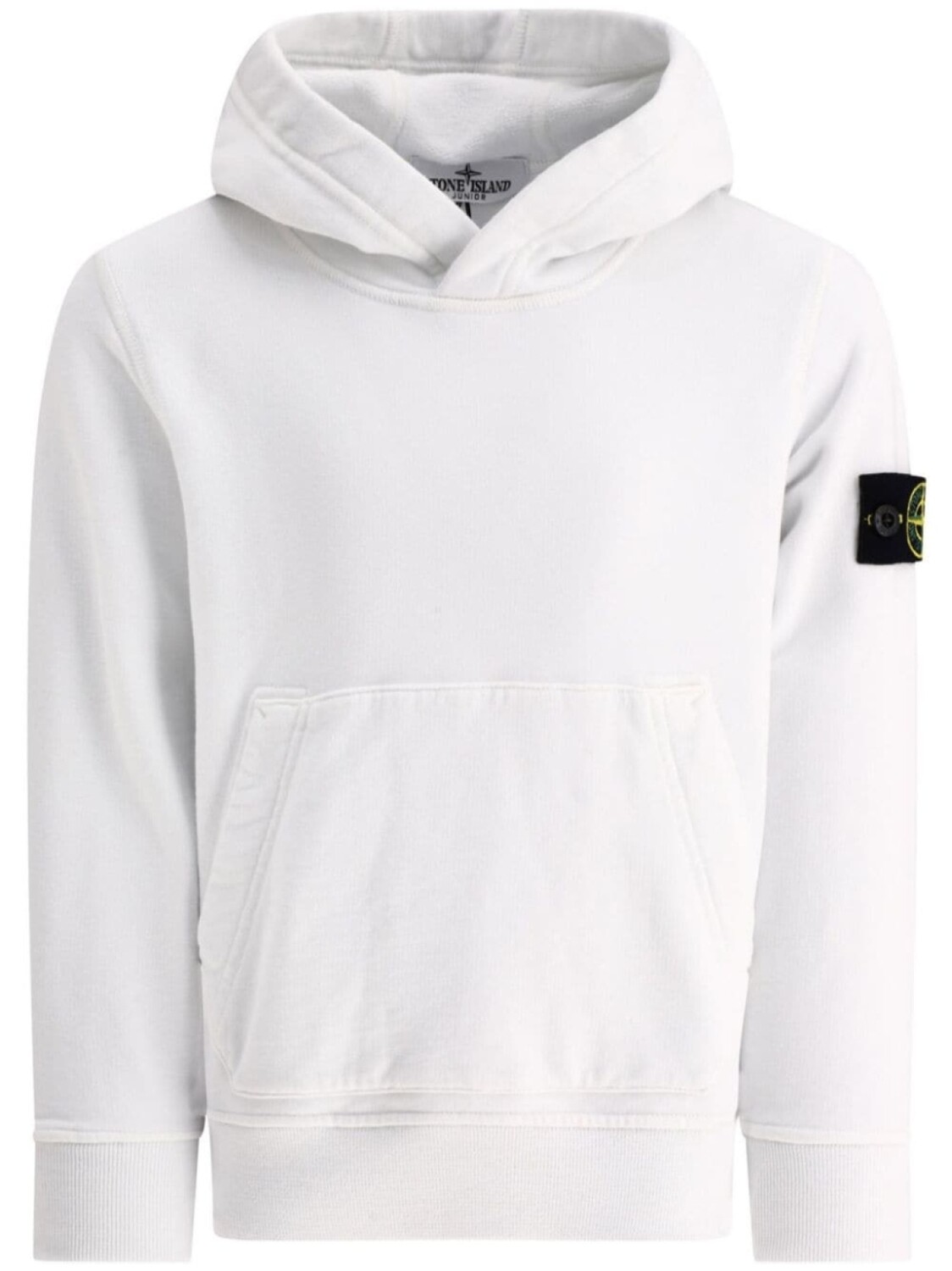 

Stone Island Junior толстовка с капюшоном из хлопка с изображением компаса, белый