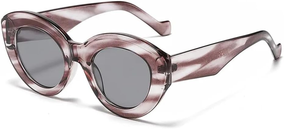 

Большие солнцезащитные очки «кошачий глаз» для женщин, защита от ультрафиолета UV400; овальные очки для мужчин, плавный переход цвета, для бега на открытом воздухе UYPTK, C7 Gray Striped