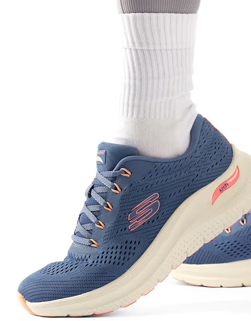 Skechers Arch fit 2.0 - кроссовки высшей лиги синего цвета — фото 4