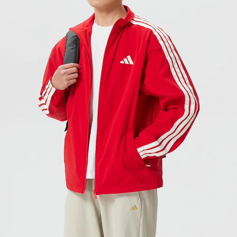 Куртка мужская с воротником стойкой Adidas, красный — фото 4