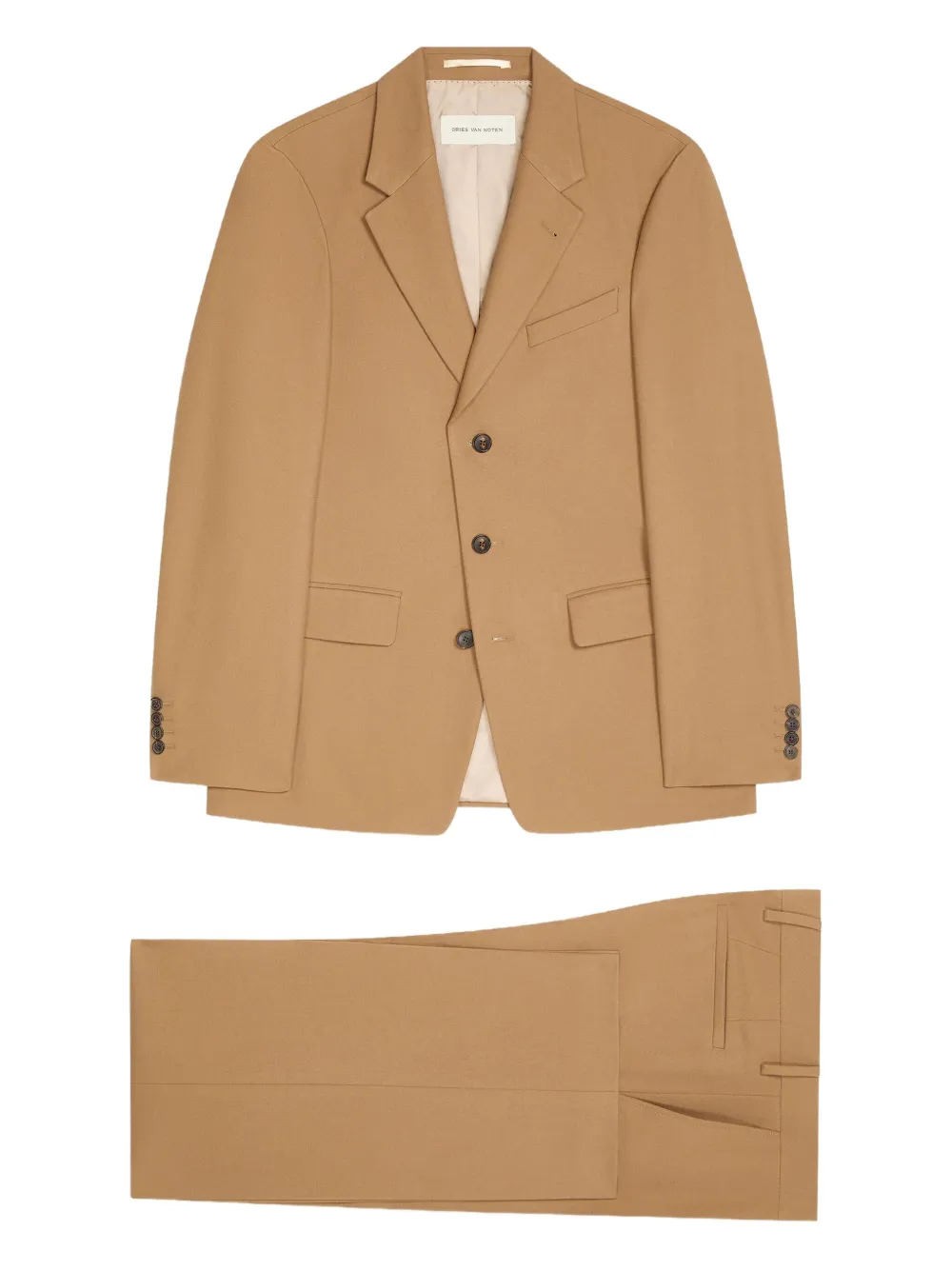 

Шерстяной костюм с однобортным пиджаком DRIES VAN NOTEN, коричневый
