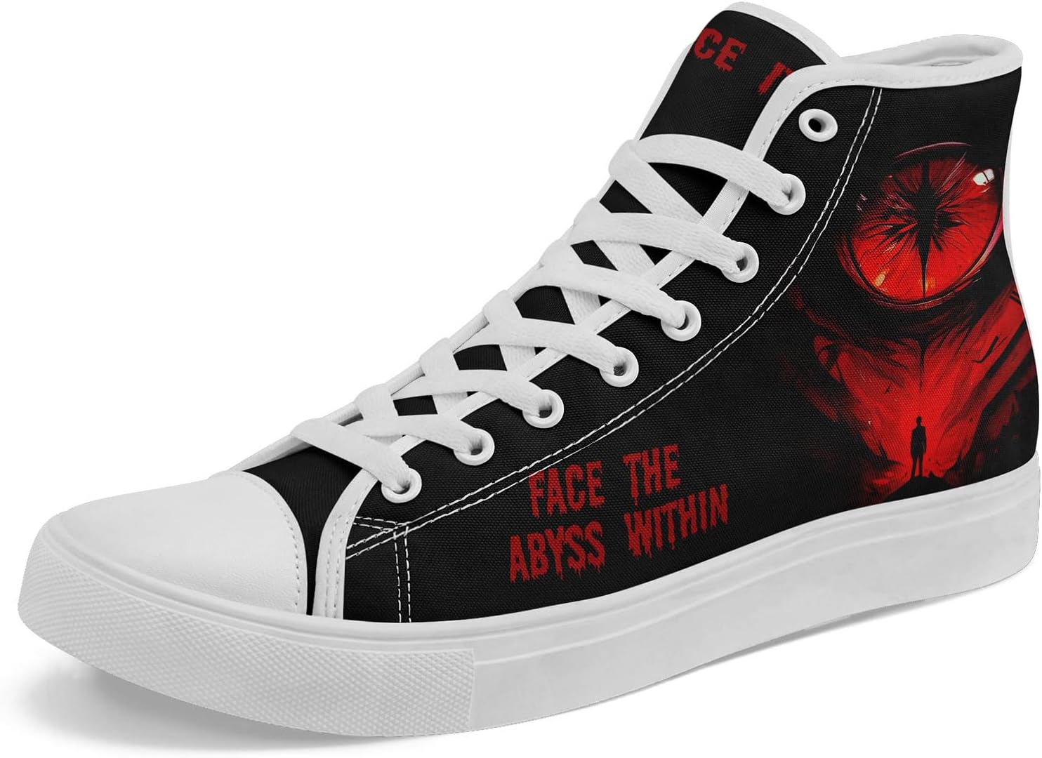 

Высокие кеды с черепом из холста для мужчин и женщин, панк-готический стиль, модные унисекс, стильные повседневные обувь с плоской подошвой Awsole, белый/черный/красный