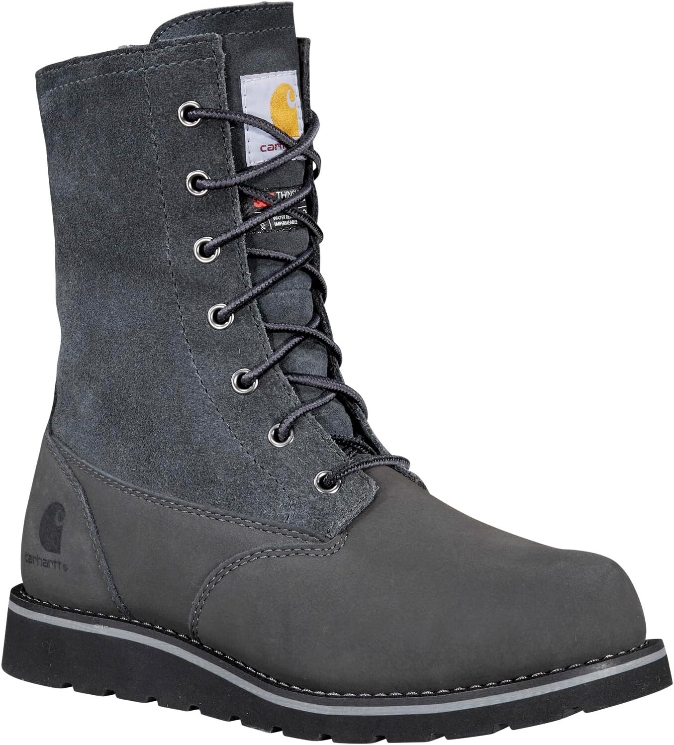 Зимние ботинки WP 8" Ins. Wedge Fold Down Winter Boot Carhartt, цвет Dark Grey Nubuck