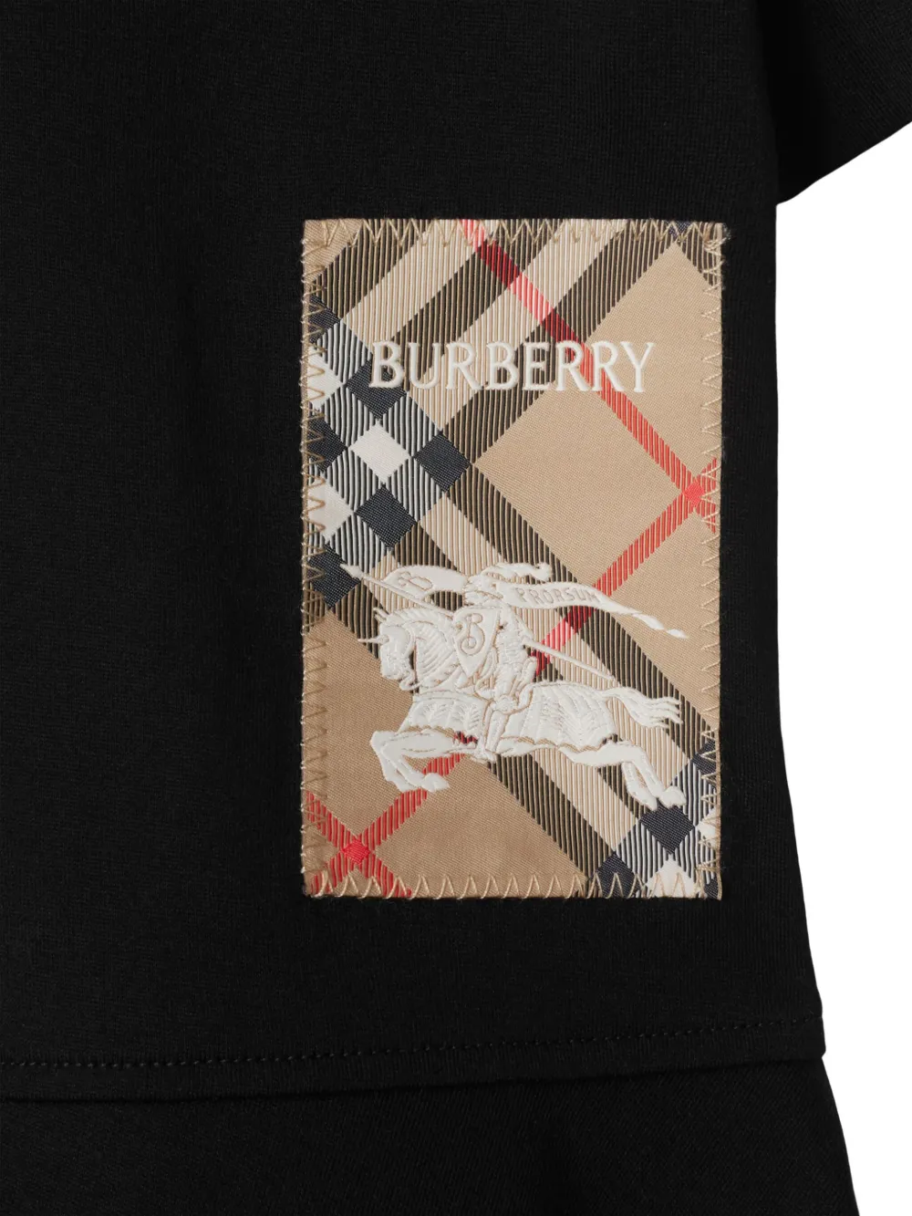 Платье с нашивкой в клетку BURBERRY KIDS, черный — фото 3