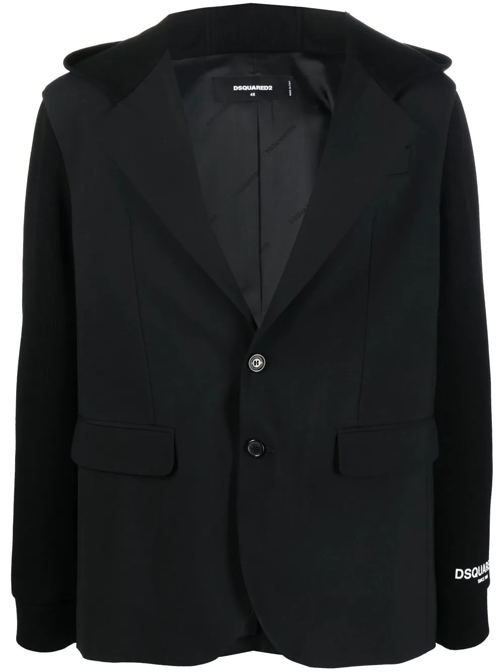 

Однобортный пиджак с капюшоном DSQUARED2, черный