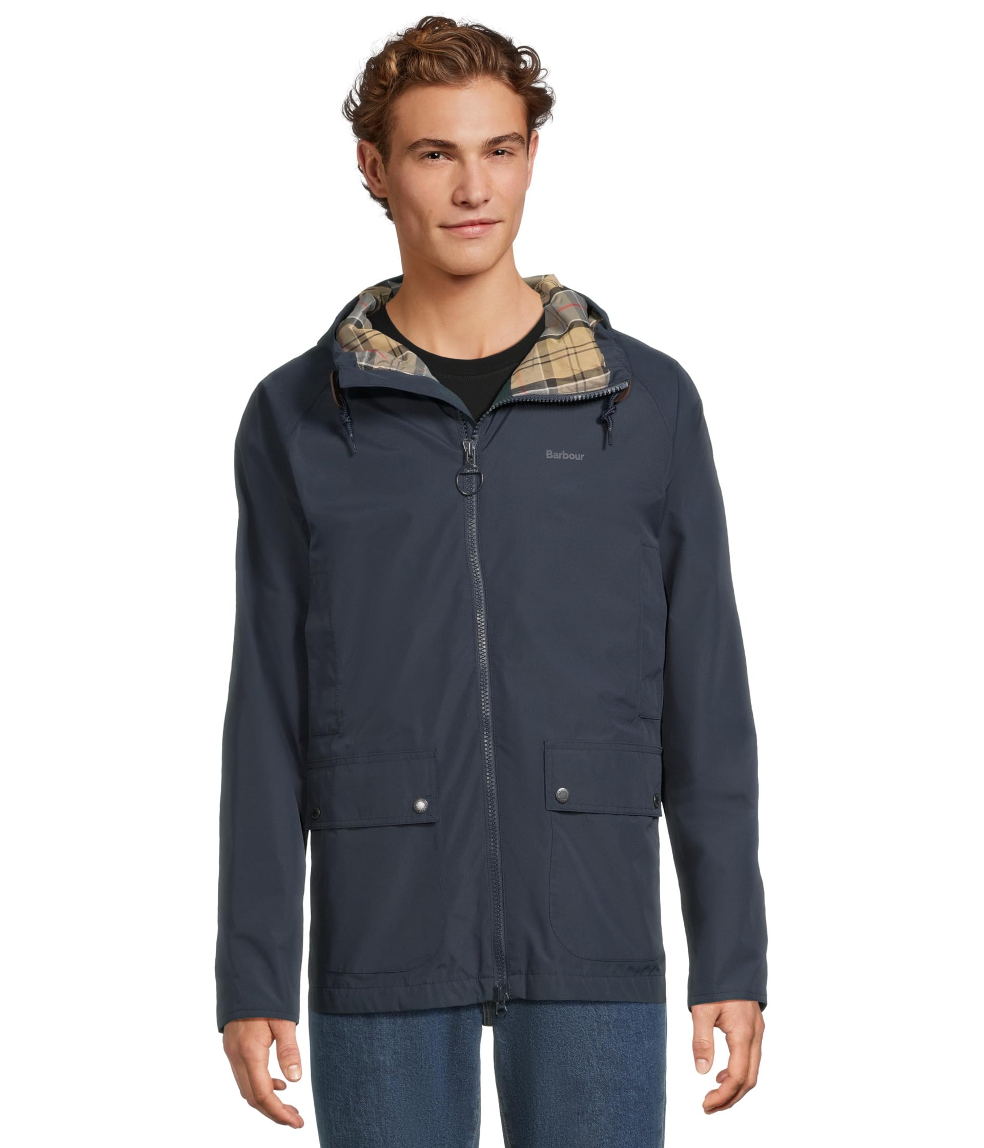 

Куртка Barbour Hooded Domus Waterproof Jacket, цвет Navy/Dress Tartan