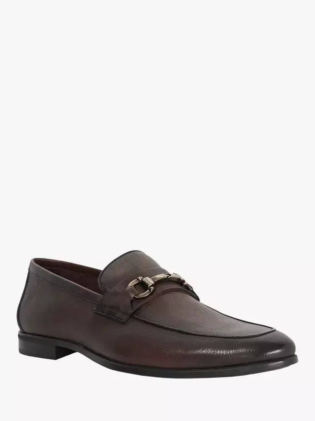 Лоферы Seymore Wide Fit из кожи с гибкой подошвой Dune London, Brown — фото 3