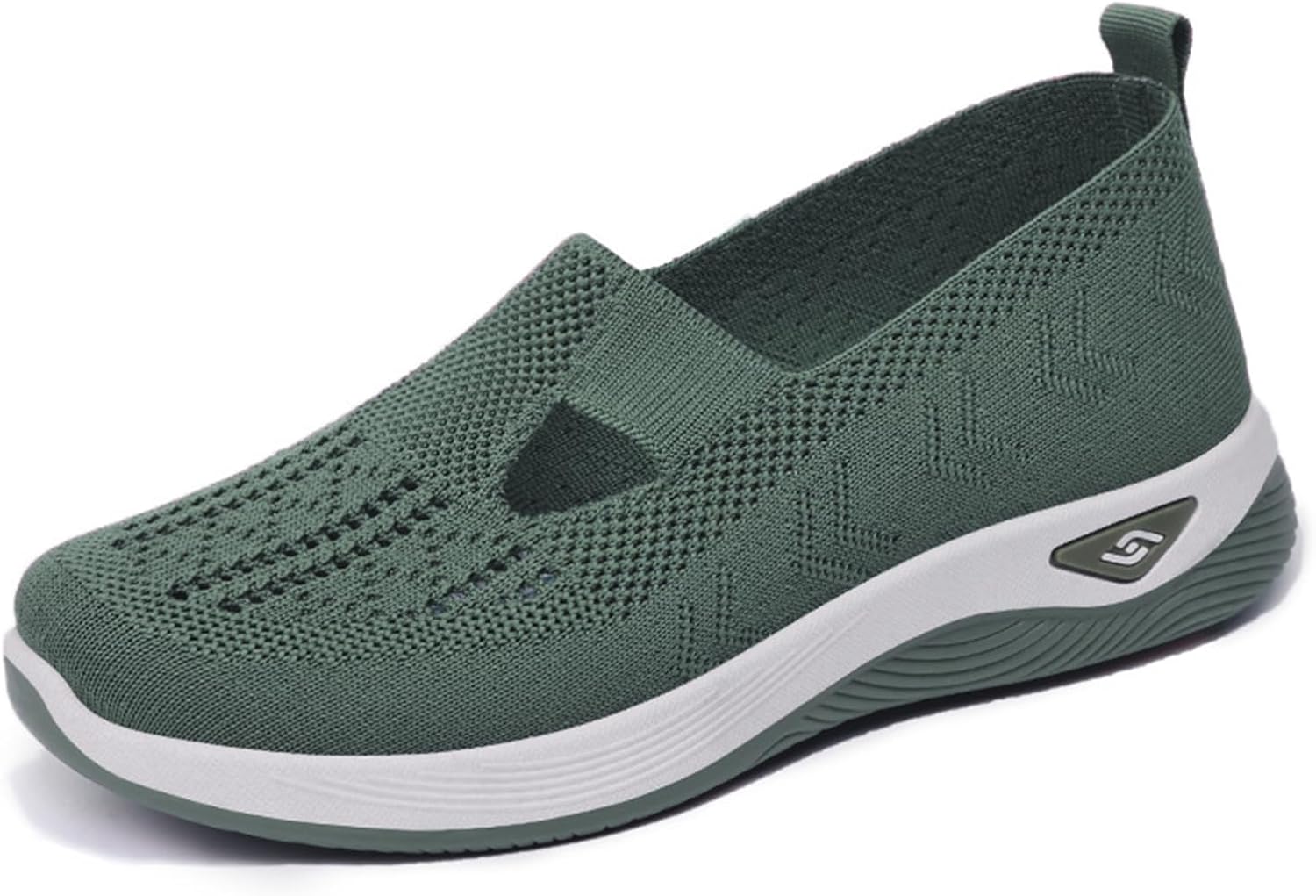 

Дышащие мягкие туфли, легкие повседневные кроссовки, с упором на свод стопы, мягкая подошва, удобная обувь для ходьбы, обувь для пожилых, комфортная для дома и улицы Canbebig, темно-зеленый