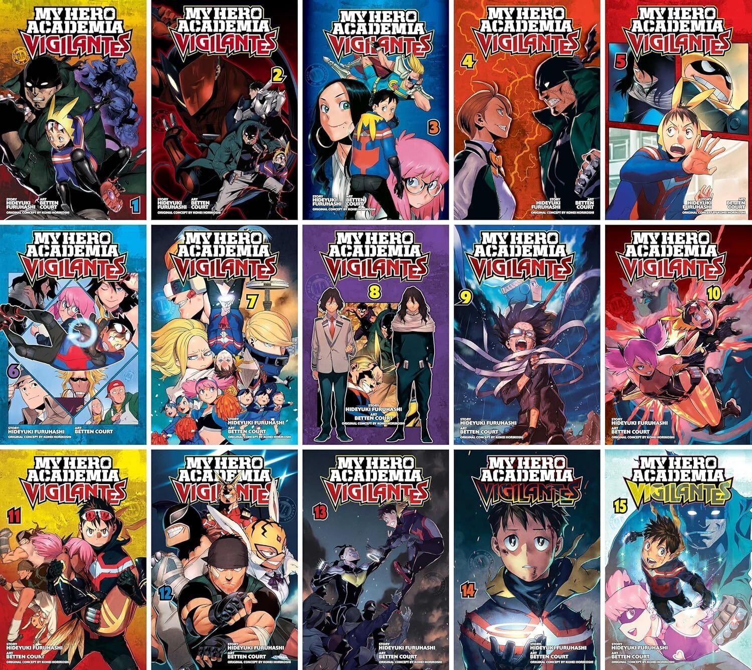 

My Hero Academia Vigilantes (Volumes 1-15) Complete Series Manga Set, by Kohei Horikoshi (15 Books) (VIZ Media LLC)