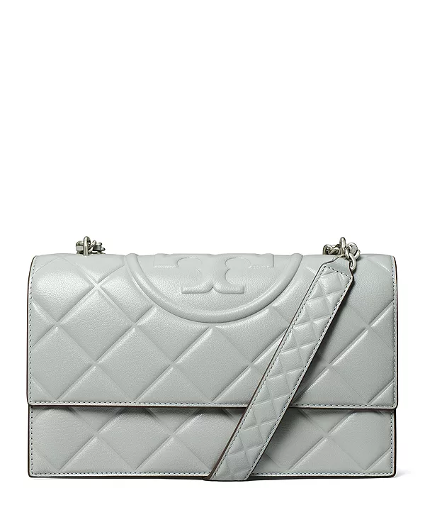 

Маленькая кожаная сумка через плечо Fleming Tory Burch, серый