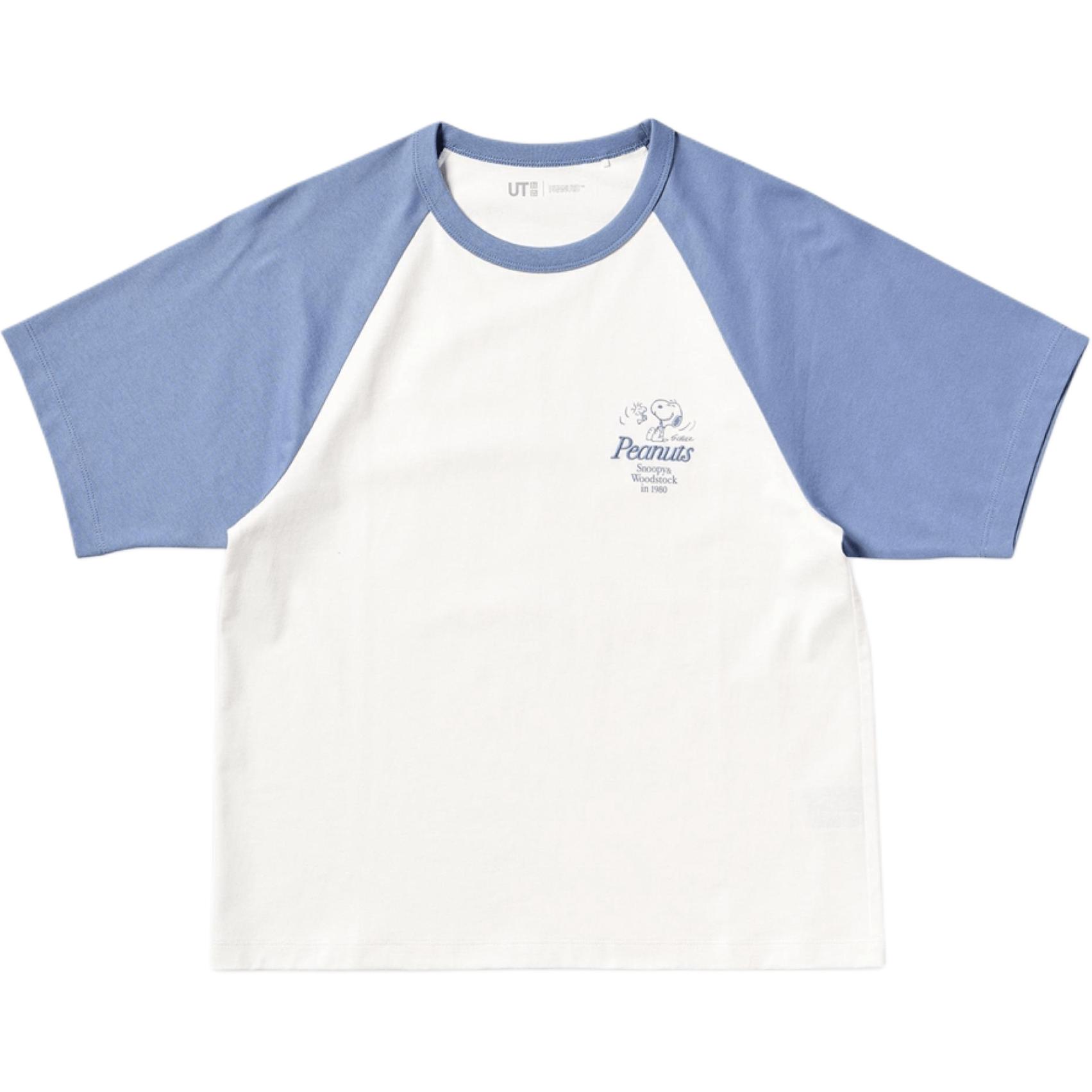 

UNIQLO Футболка PEANUTS Collaboration SS25 женская Sky Blue, Синий, UNIQLO Футболка PEANUTS Collaboration SS25 женская Sky Blue