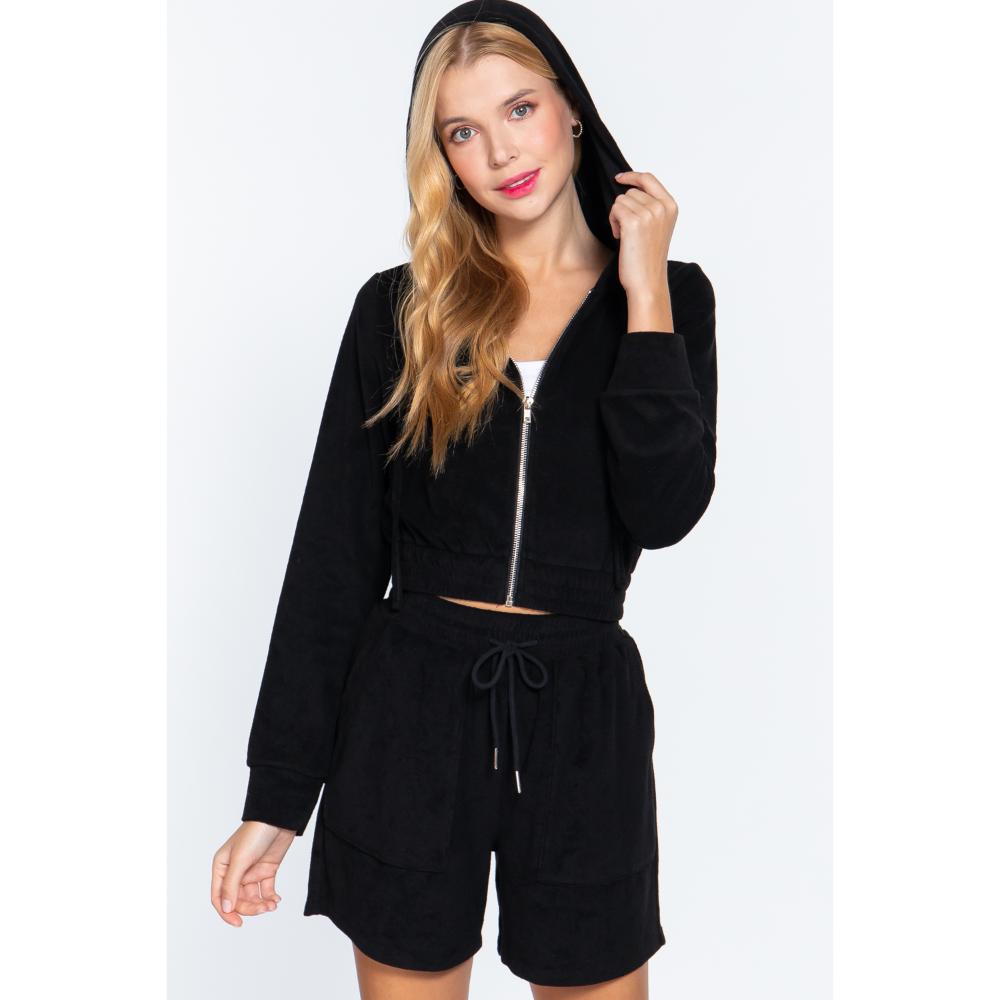 

Толстовка с капюшоном из махровой ткани FASHNZFAB, черный