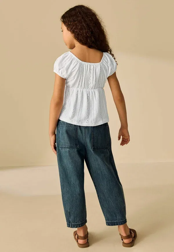 Блуза Next, Regular fit textured peplum top, белый — фото 3