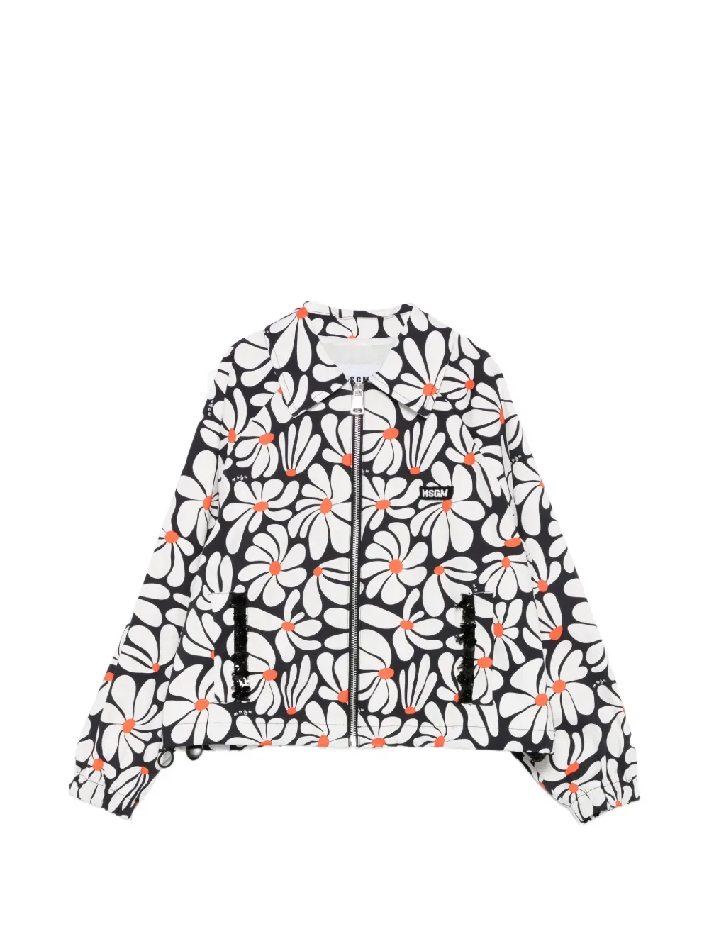 Куртка с цветочным принтом Msgm Kids, белый