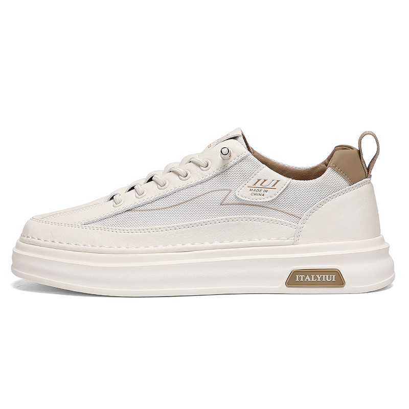 

Kuding Легкие и дышащие мужские скейтерские кеды низкие бежевые, цвет Beige