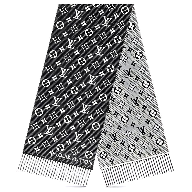 

LOUIS VUITTON Вязаный шарф унисекс серый, Gray