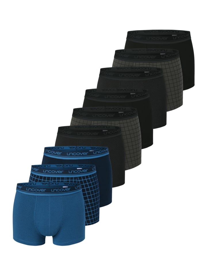 

UNCOVER BY SCHIESSER Ретро шорты/брюки из хлопка, черно-синие