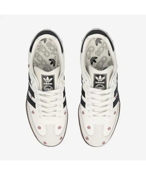 Унисекс кроссовки adidas SAMBA OG из натуральной кожи с вышивкой, белые — фото 2