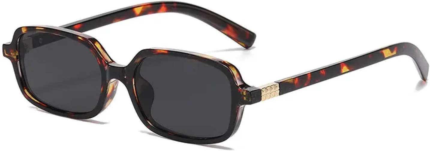 

Модные женские солнцезащитные очки маленького прямоугольного размера в стиле ретро, ​​синие, мужские очки с защитой от УФ-излучения UV400 generic, Amber Grey