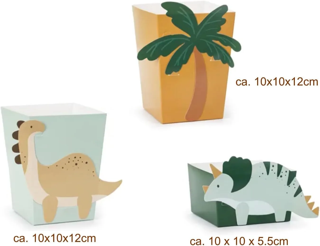Набор из 6 закусочных коробочек Dino Dinosaur для попкорна и закусок, картонные, для вечеринки Libetui — фото 4
