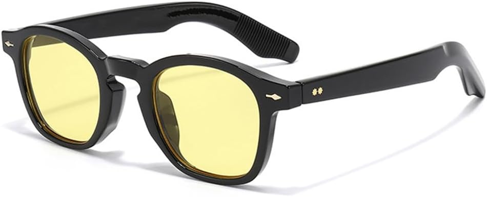 

Женские солнцезащитные очки конфетных цветов с заклепками, мужские панк-очки с защитой от УФ-излучения UV400 для занятий спортом на открытом воздухе, бега и езды на велосипеде generic, Black Yellow