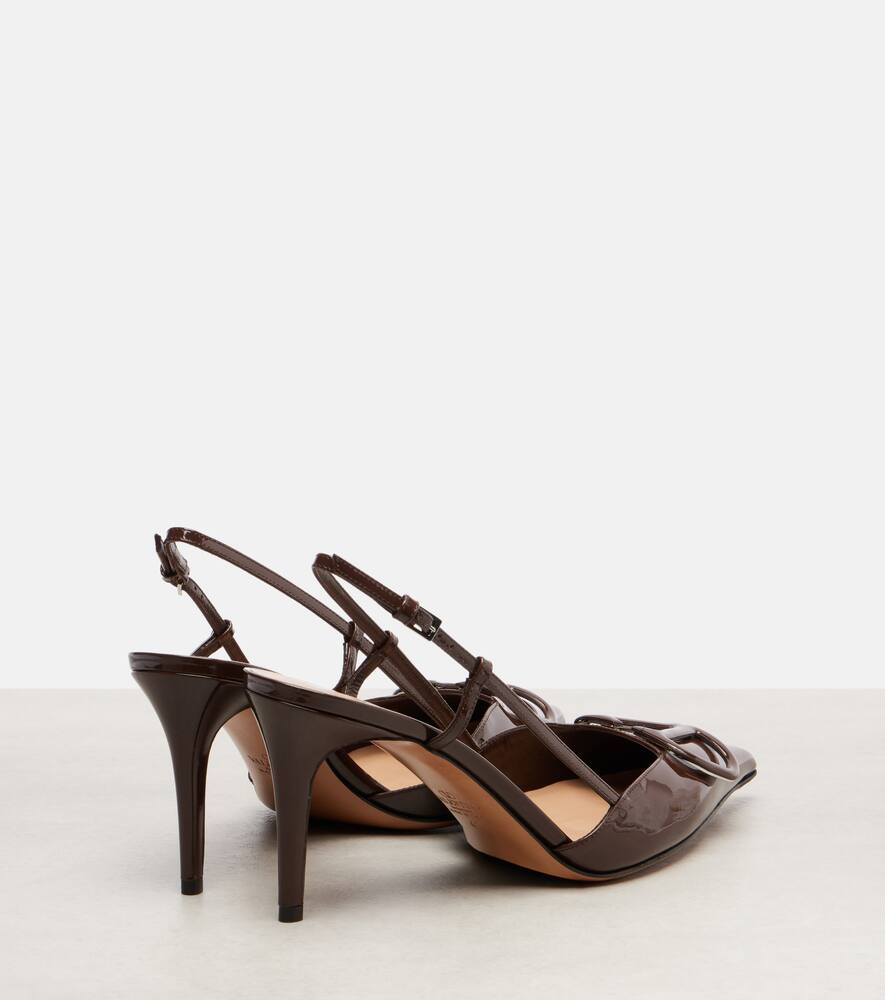 Туфли-лодочки VLogo из лаковой кожи на ремешке Valentino Garavani, Bark Brown — фото 2
