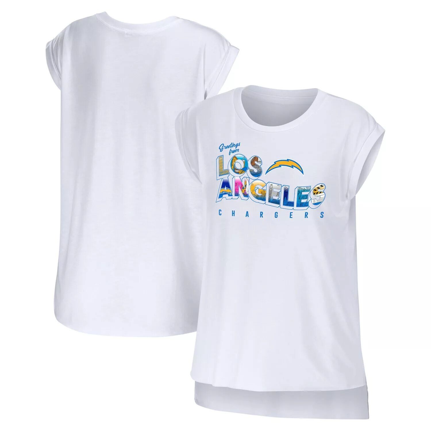 

Женская одежда Erin Andrews Белая футболка Los Angeles Chargers Greeting From Muscle, Белый, Женская одежда Erin Andrews Белая футболка Los Angeles Chargers Greeting From Muscle