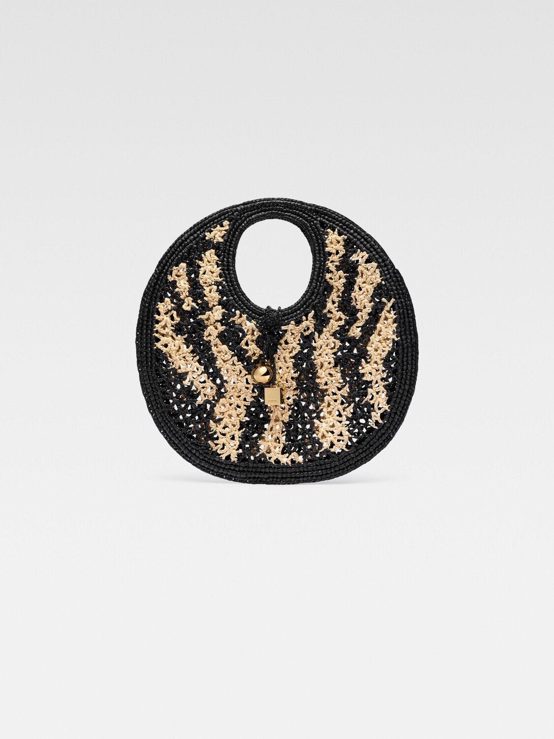 

Маленькая круглая сумка из рафии JACQUEMUS The Spiaggia small round bag, цвет Ivory/Black