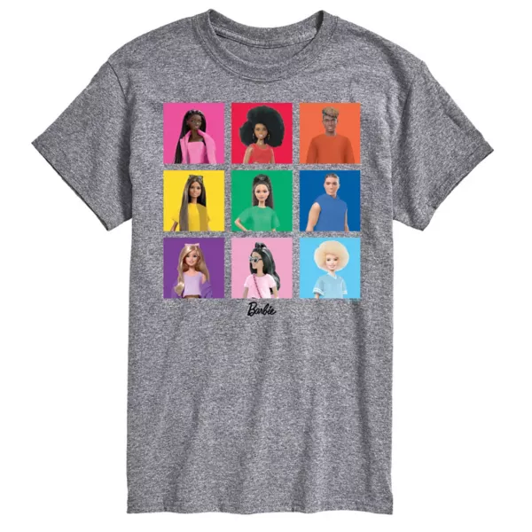 

Мужская футболка с принтом Barbie Pride Squares Licensed Character, серый
