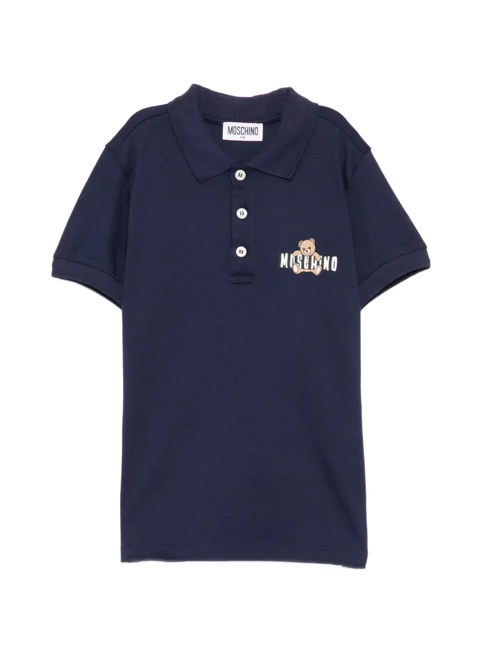 Рубашка-поло с принтом "плюшевый мишка" Moschino Kids, синий