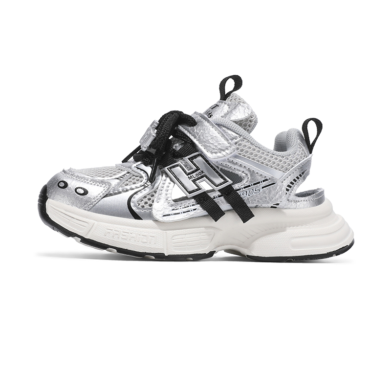 

Низкие детские кроссовки для повседневной жизни SHIBU, серебряный/серый