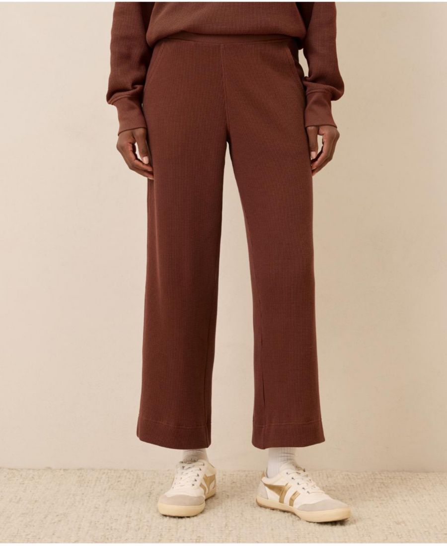 

Женские термобрюки с вафельной текстурой и широкими штанинами Pact, Mahogany brown