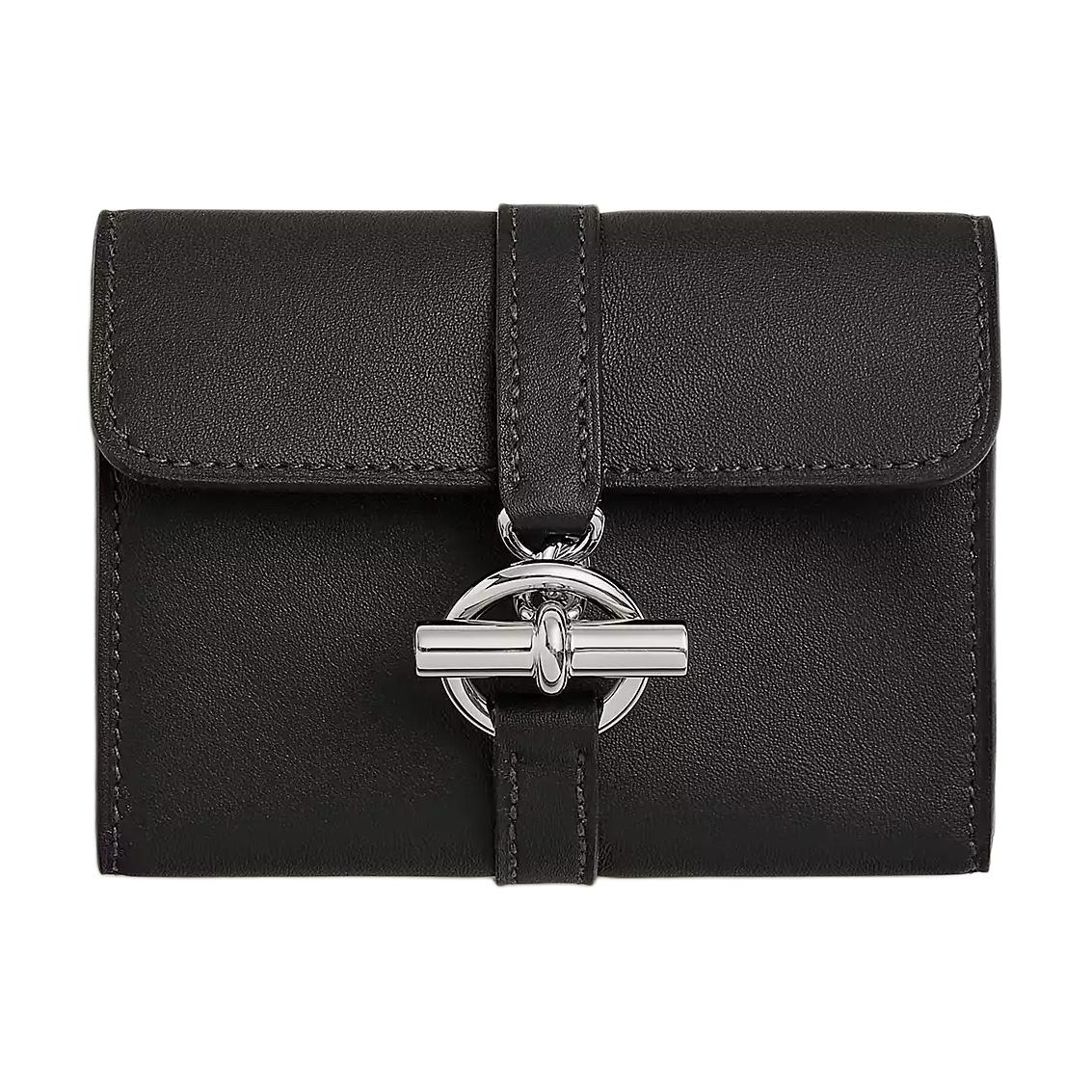 

HERMES Кошелёк из мягкой кожи телёнка женский 89 Нуар Блэк