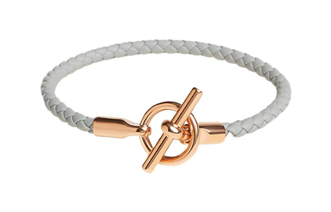 

HERMES Нарукавники из телячьей кожи для женщин Glacier Blue