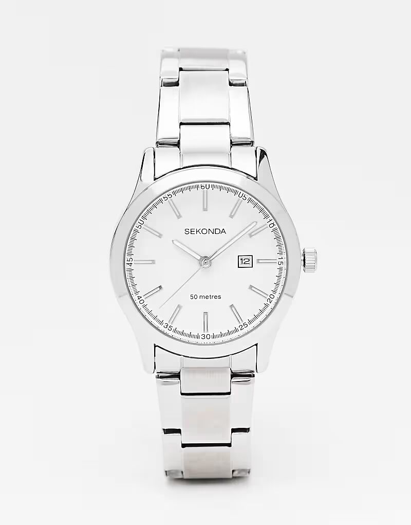 

Женские аналоговые часы Taylor 34 мм с круглым корпусом из серебристого сплава, серебристым браслетом из нержавеющей стали и белым циферблатом Sekonda