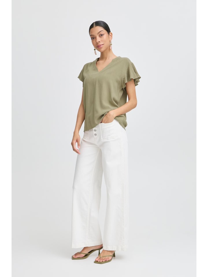 

Блузка с короткими рукавами BYFILINEN, классический крой, цвет алоэ b. young