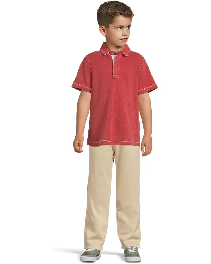 Поло Johnston & Murphy Kids Vintage Slub Polo (Big Kid), RedSee Less — фото 4