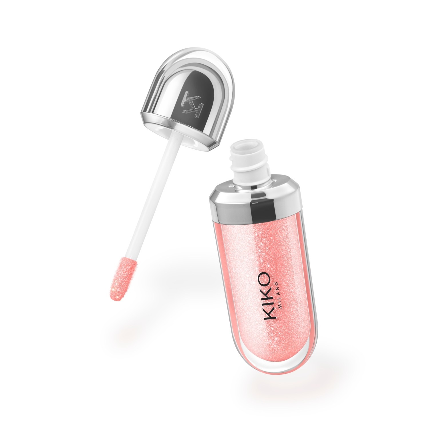 Блеск для губ 3d hydra Kiko Milano, 04 pearly peach rose, объем 6.5 мл — фото 3