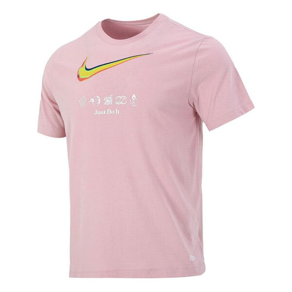 

Футболка men's dri-fit great unity ss tee1 casual sports breathable logo printing short sleeve pink red t-shirt Nike, красный
