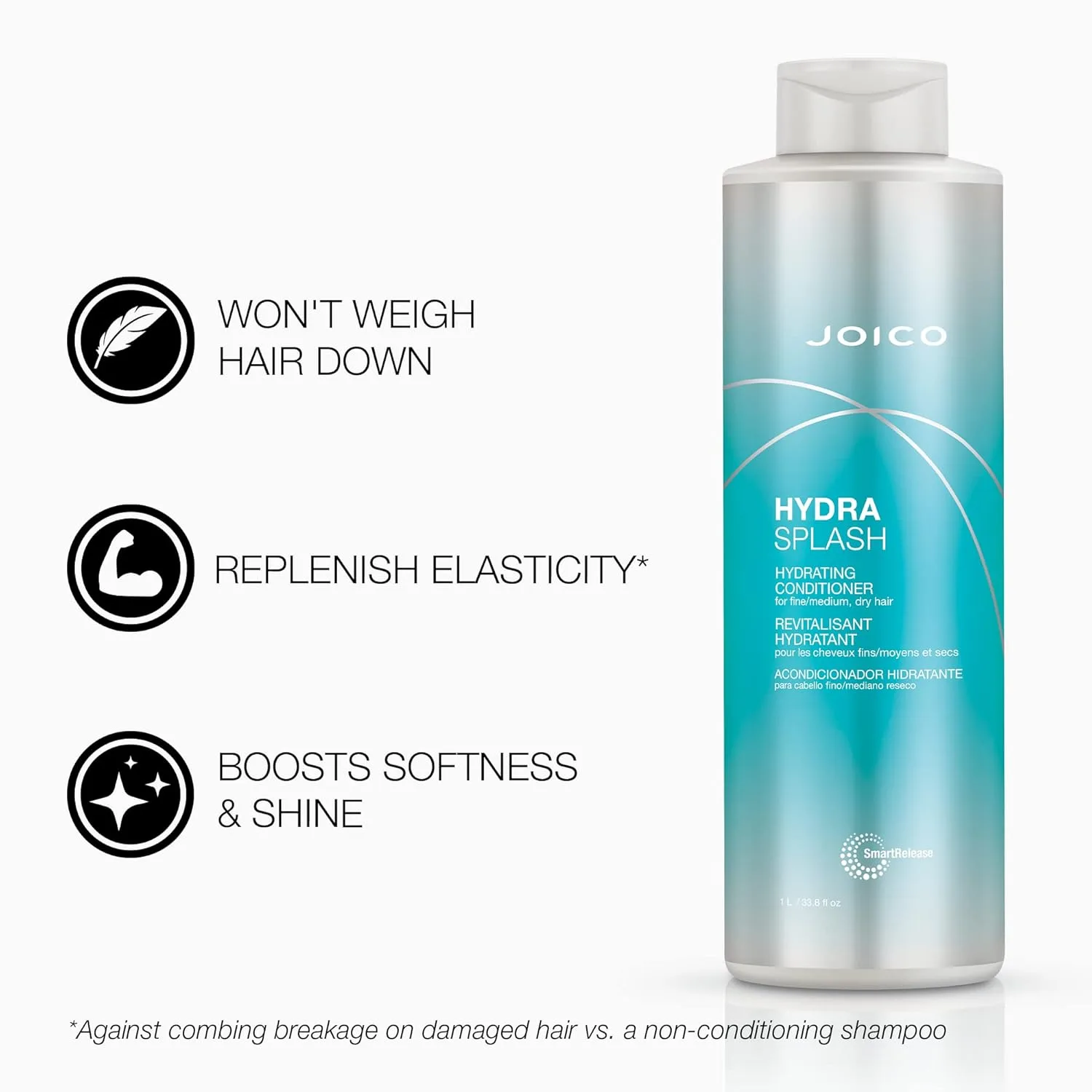 Набор Joico HydraSplash: увлажняющий шампунь и кондиционер, сохраняющие естественную влагу, для тонких, средних и сухих волос. 500 мл (2 шт.) — фото 4