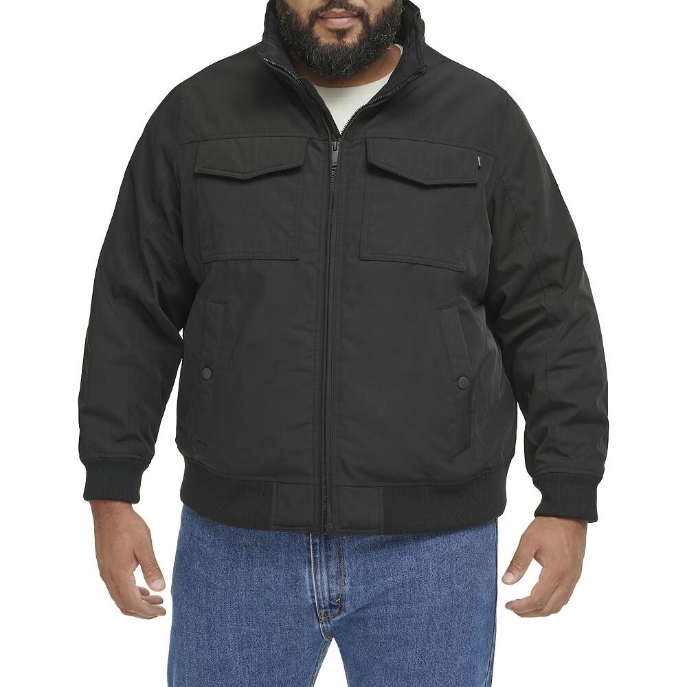 

Бомбер с двумя карманами Big & Tall Dockers Polytwill, черный
