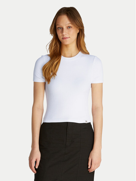 

Облегающая футболка J20J225239 Calvin Klein Jeans, белый