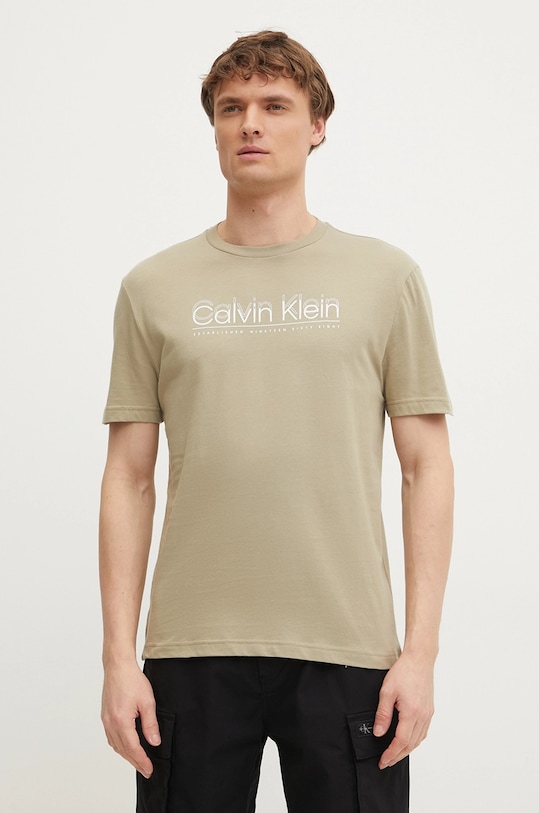 

Хлопковая футболка Calvin Klein, зеленый