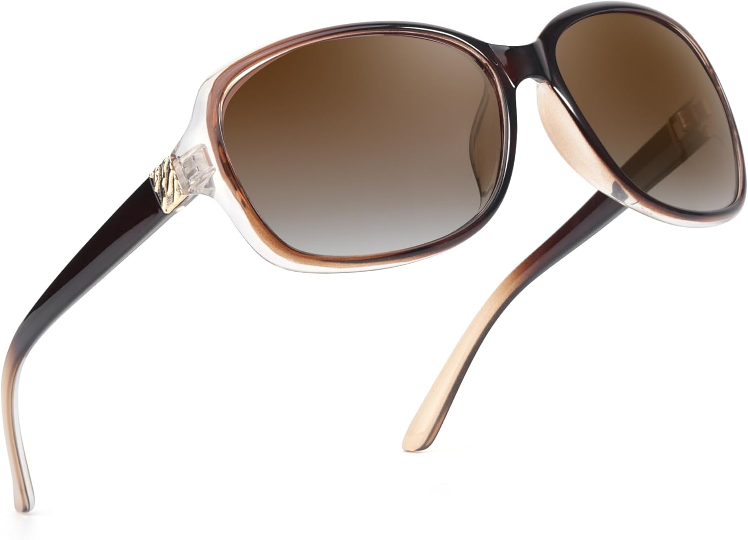 

Поляризованные солнцезащитные очки SIPHEW для женщин | Винтажные квадратные солнцезащитные очки с защитой от УФ-излучения UV400 | Женские солнцезащитные очки с обтекаемой формой, A7 Clear Brown Polarized Sunglasses