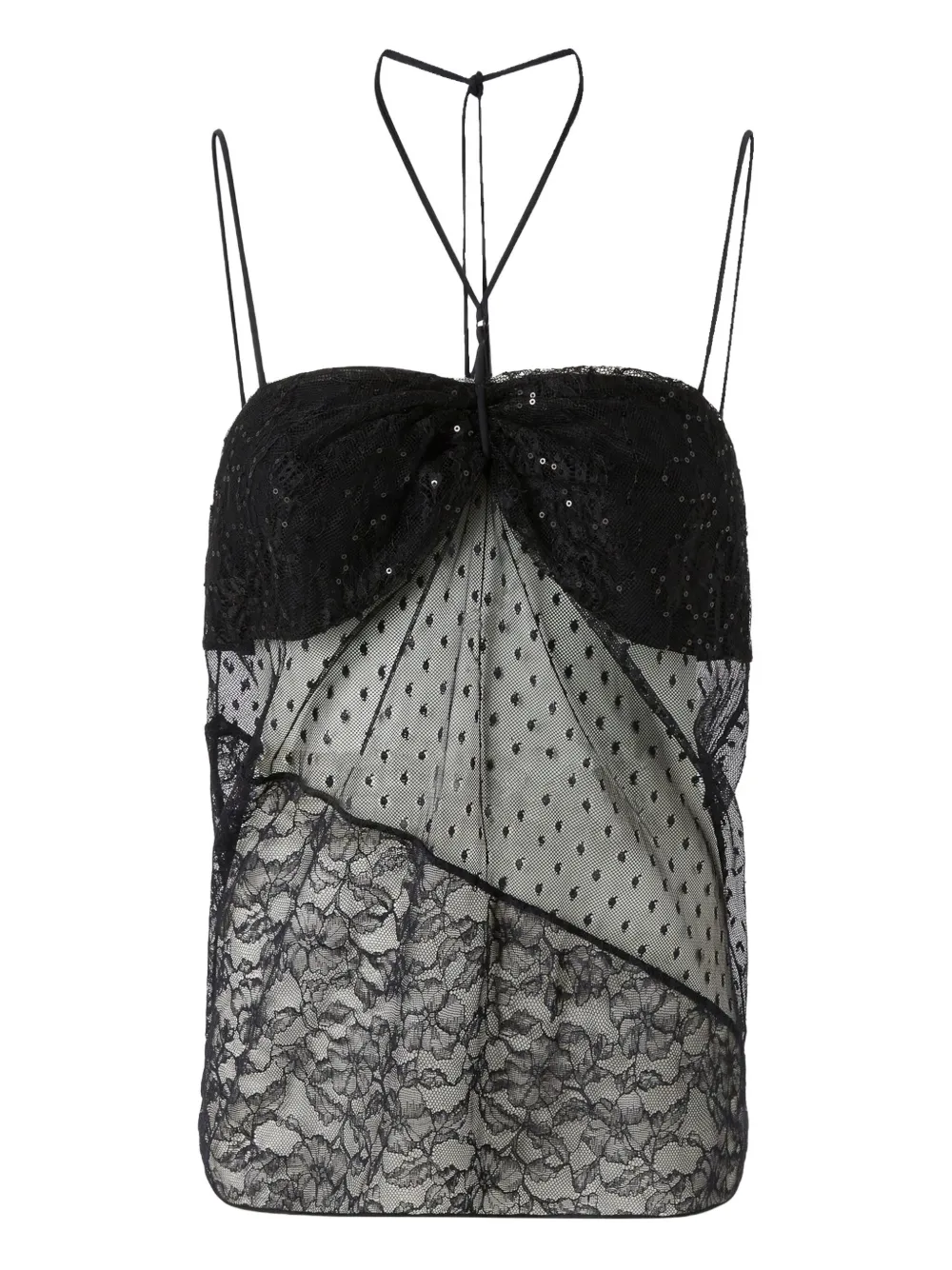 

Блузка с кружевными вставками и пайетками PINKO, черный